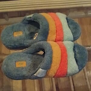 Ugg Fluff You Slippers Shoes Blue Orange Yellow 11